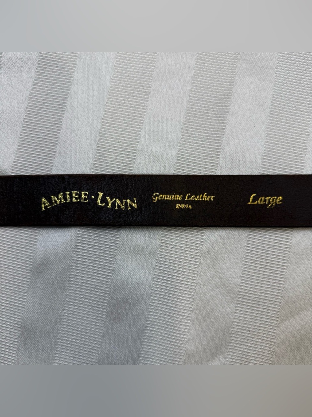 AMIEE LYNN Genuine Leather Belt Brown Brass Buckle Women’s Large Made In India - Picture 7 of 12